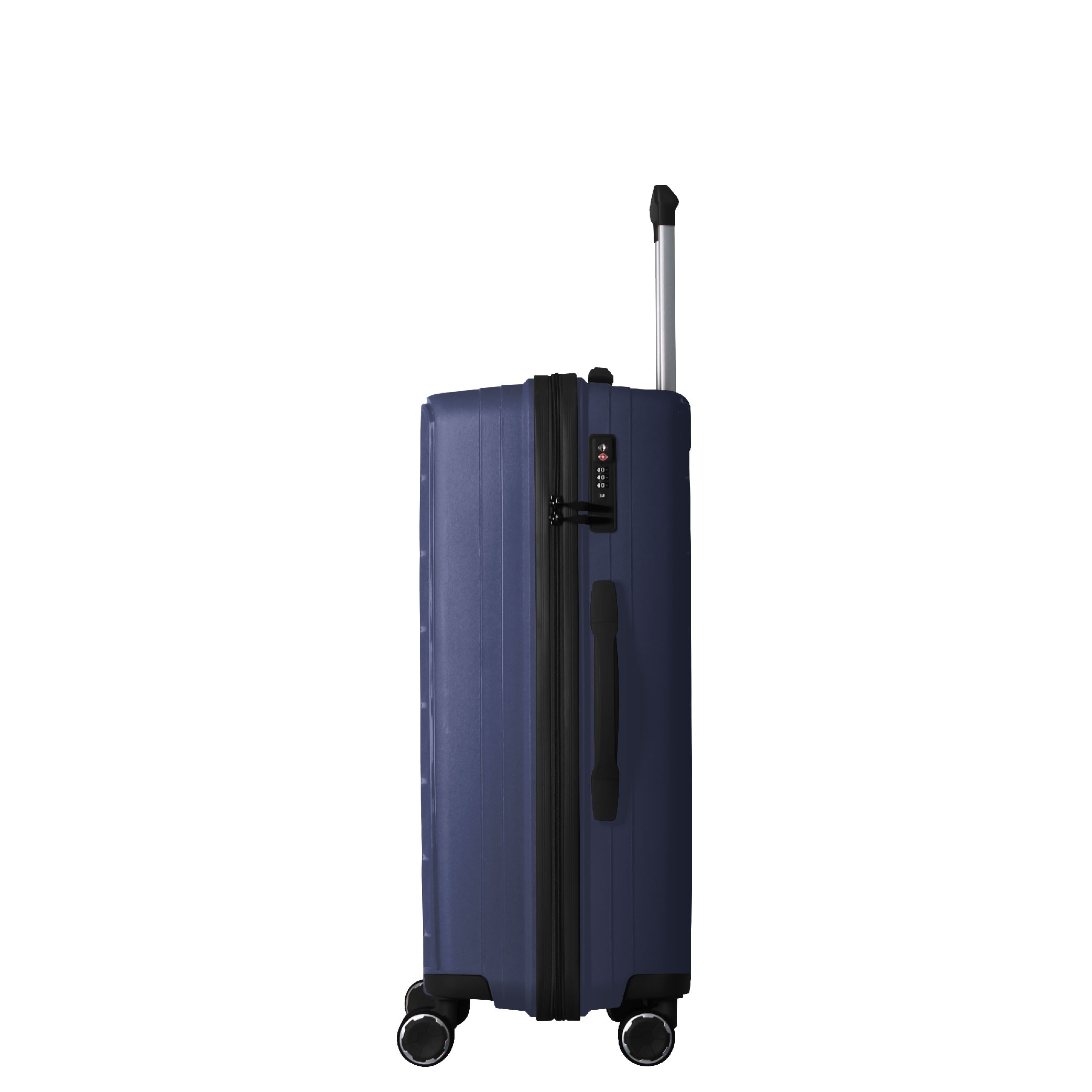3-Piece Luggage Set Travel Lightweight Suitcases With Rolling Wheels, TSA Lock & Moulded Corner, Carry On Luggages For Business, Trip, (20"/24"/28"), Navy Blue_voghion.com